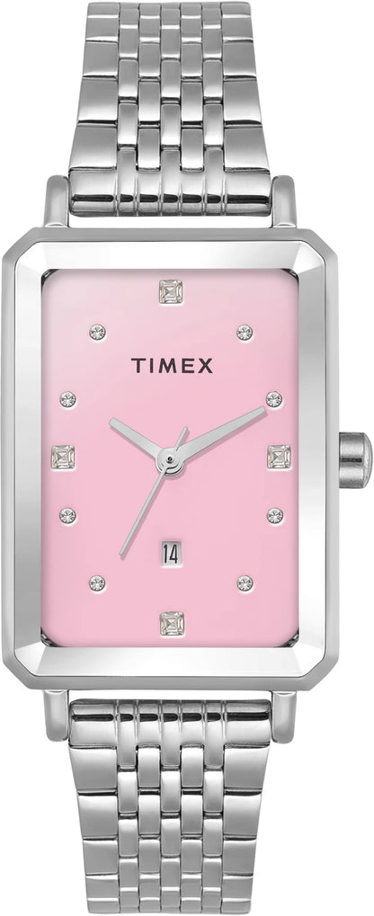 TIMEX Trendline Rectangle 23mm Pink Dial Analog Watch  - For Women TWEL20801