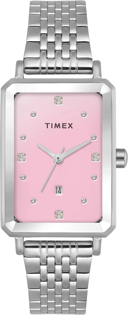 TIMEX Trendline Rectangle 23mm Pink Dial Analog Watch  - For Women TWEL20801