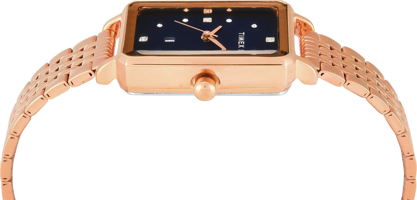 Timex Fashion Women Quartz Blue Dial Analog Stainless Steel Watch TWEL20803