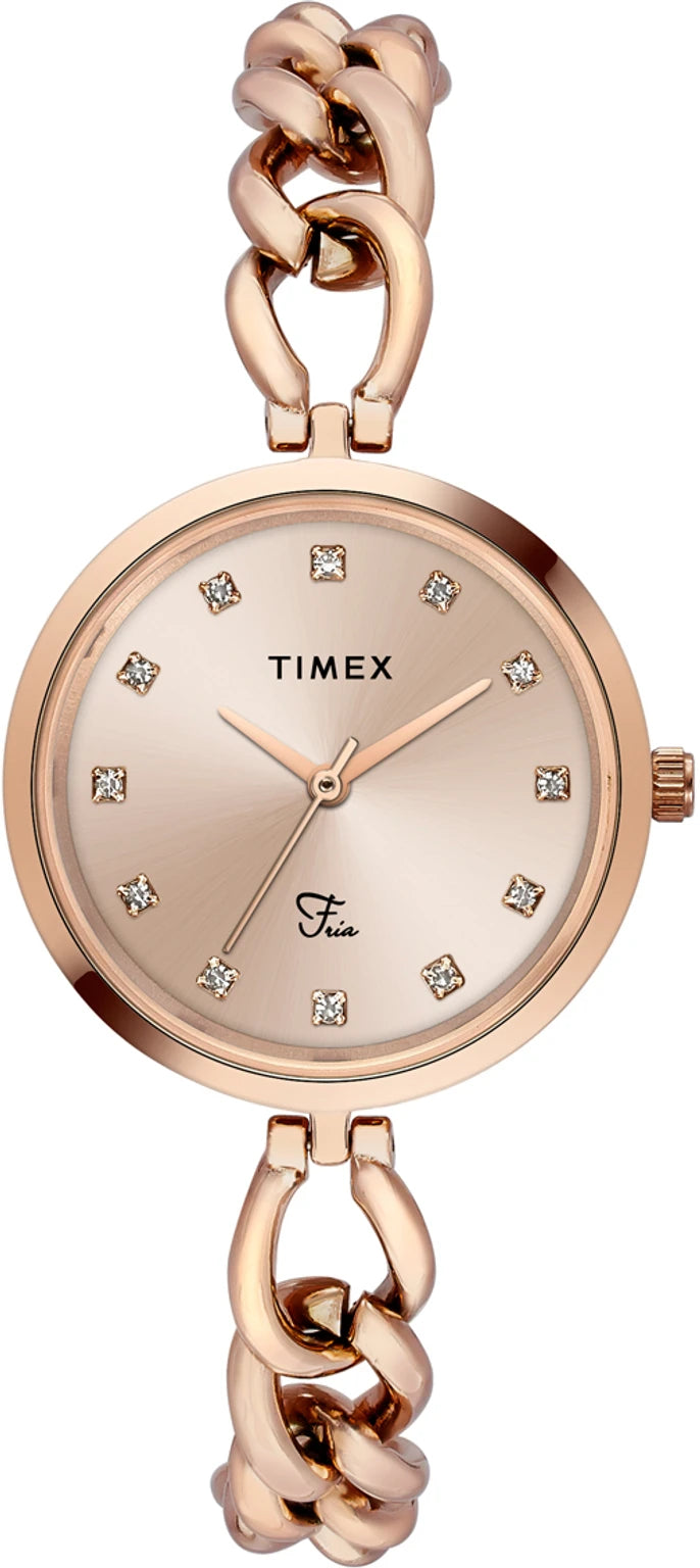 TIMEX Fria Round 30mm Rose Gold Dial Analog Watch  - For Women TWEL23803