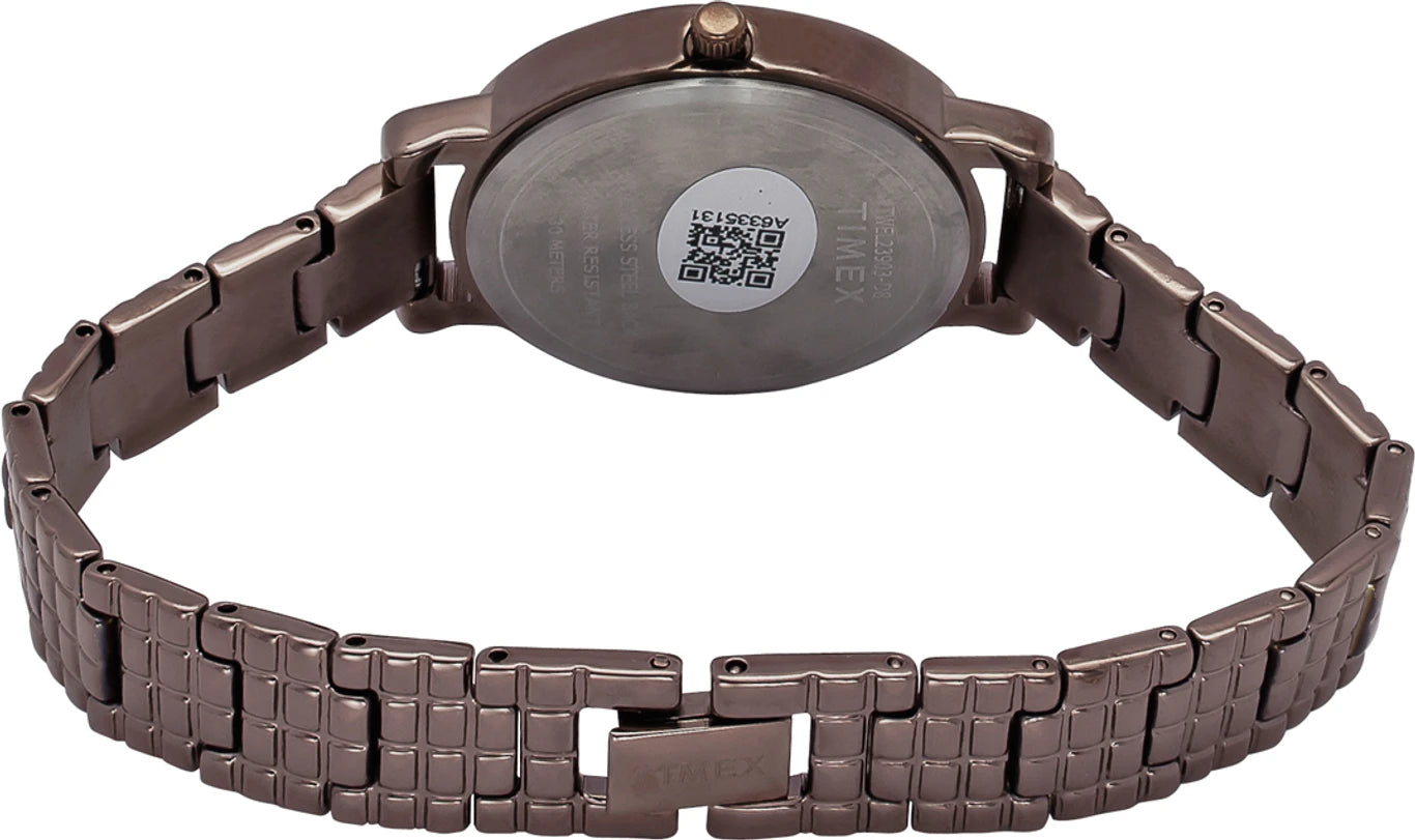 TIMEX Fria Round 34mm Brown Dial Analog Watch TWEL23903