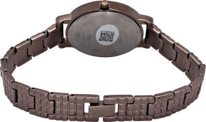 TIMEX Fria Round 34mm Brown Dial Analog Watch TWEL23903