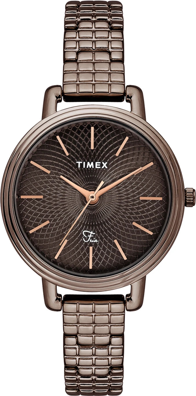 TIMEX Fria Round 34mm Brown Dial Analog Watch TWEL23903