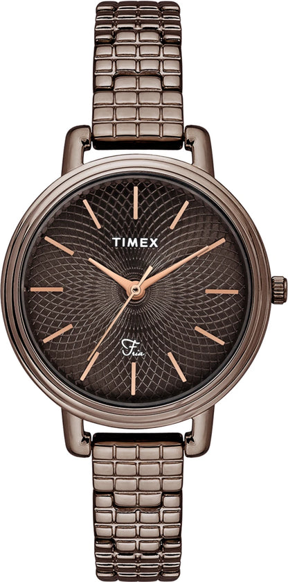 TIMEX Fria Round 34mm Brown Dial Analog Watch TWEL23903
