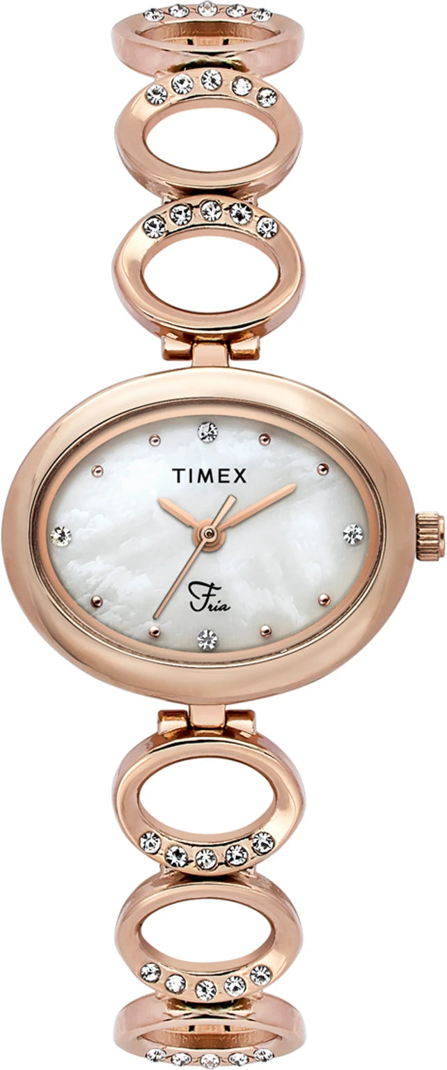 TIMEX Fria Oval 29mm White Dial Analog Watch  - For Women TWEL24002