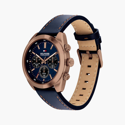 TOMMY HILFIGER Hudson Leather Strap Chronograph Watch - TH1710721W