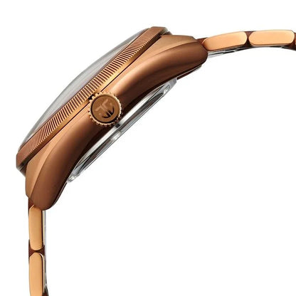 Titan Stellar Cupola Automatic Analog with Sun Moon Phase and Gray Dial IP Bronze Stainless Steel Strap Watch for Men 10011qm01