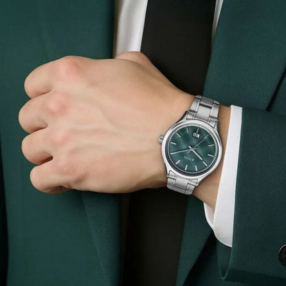 Titan Palette Of Time Quartz Analog with Date Green Dial Stainless Steel Strap Watch For Men nt10033sm03 Men's Watch