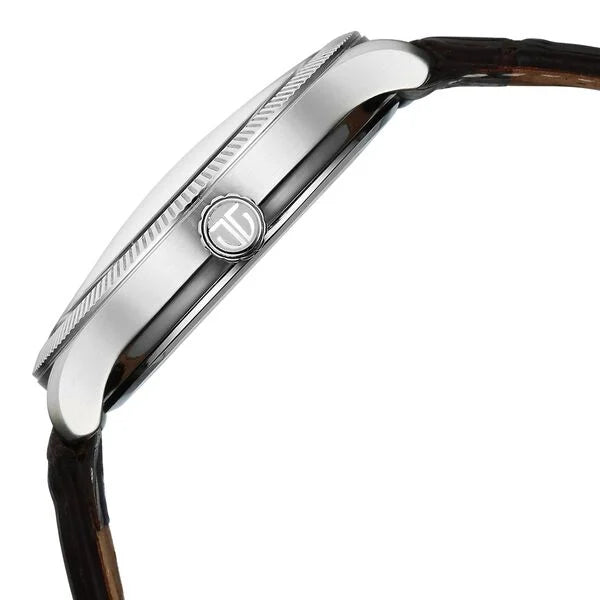 Titan Stellar Analog with Dual Moon Phase and Silver Dial Brown Leather Strap Watch for Men 10050sl01