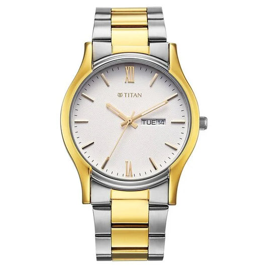 Titan Karishma Regal Classic Day-Date Men's Dress Watch 10059bm03 Men's Watch