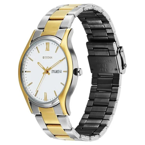 Titan Karishma Regal Classic Day-Date Men's Dress Watch 10059bm03 Men's Watch