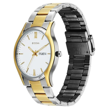 Titan Karishma Regal Classic Day-Date Men's Dress Watch 10059bm03 Men's Watch