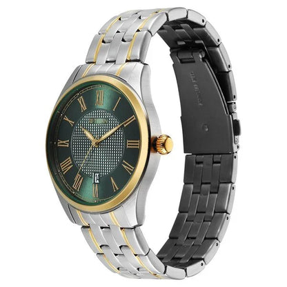 Titan Neo Roman Analog with Green Dial Dual Tone Stainless Steel Strap Watch for Men 10063bm01 Men's Watch