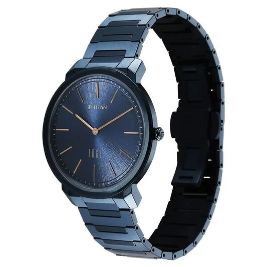 Edge Meister Quartz Analog Blue Dial Blue Stainless Steel Strap Watch For Men