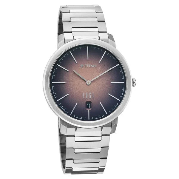 Edge Meister Quartz Analog with Date Brown Dial Black Titanium Strap Watch For Men 10065tm01