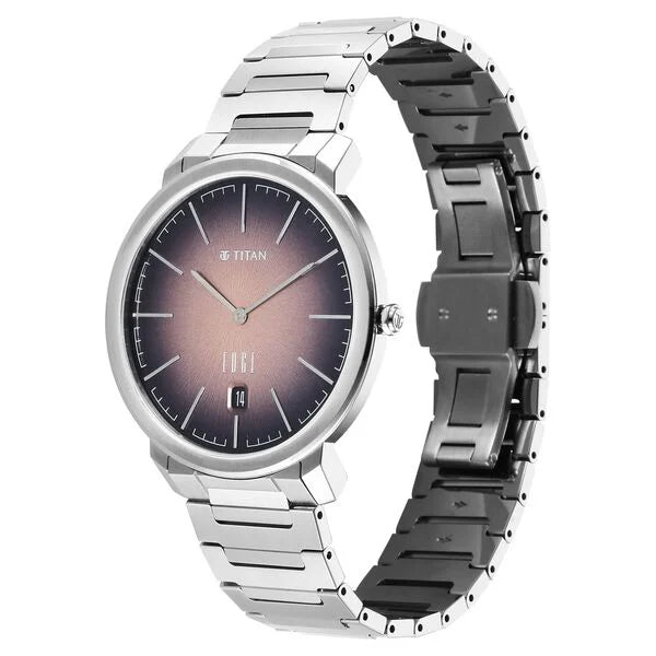 Edge Meister Quartz Analog with Date Brown Dial Black Titanium Strap Watch For Men 10065tm01