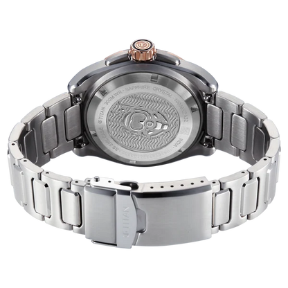 Titan Zero Hour Diver's 300m Automatic Analog Black Dial Silver Stainless Steel Strap Watch For Men 10069km02