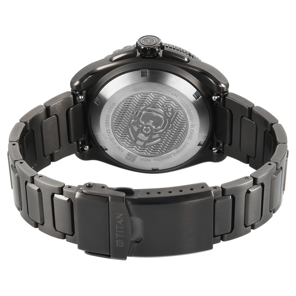 Titan Zero Hour Professional Diver's 500m Limited Edition Automatic Analog with Black Dial Black Titanium & Black FKM Strap Watch for Men 10071QM01