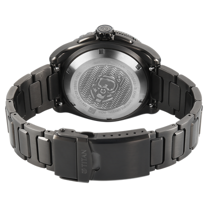 Titan Zero Hour Professional Diver's 500m Limited Edition Automatic Analog with Black Dial Black Titanium & Black FKM Strap Watch for Men 10071QM01