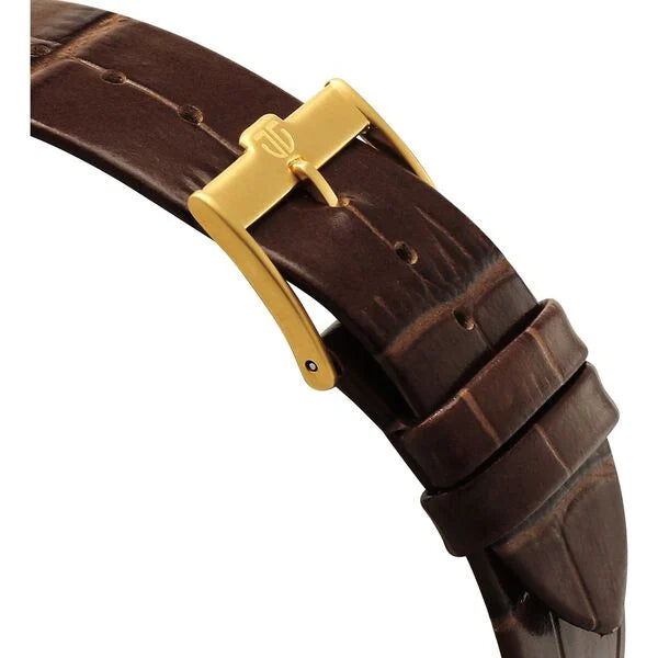 Titan Edge Monture Quartz Analog Brown Dial Brown Leather Strap Watch For Men 1043yl10