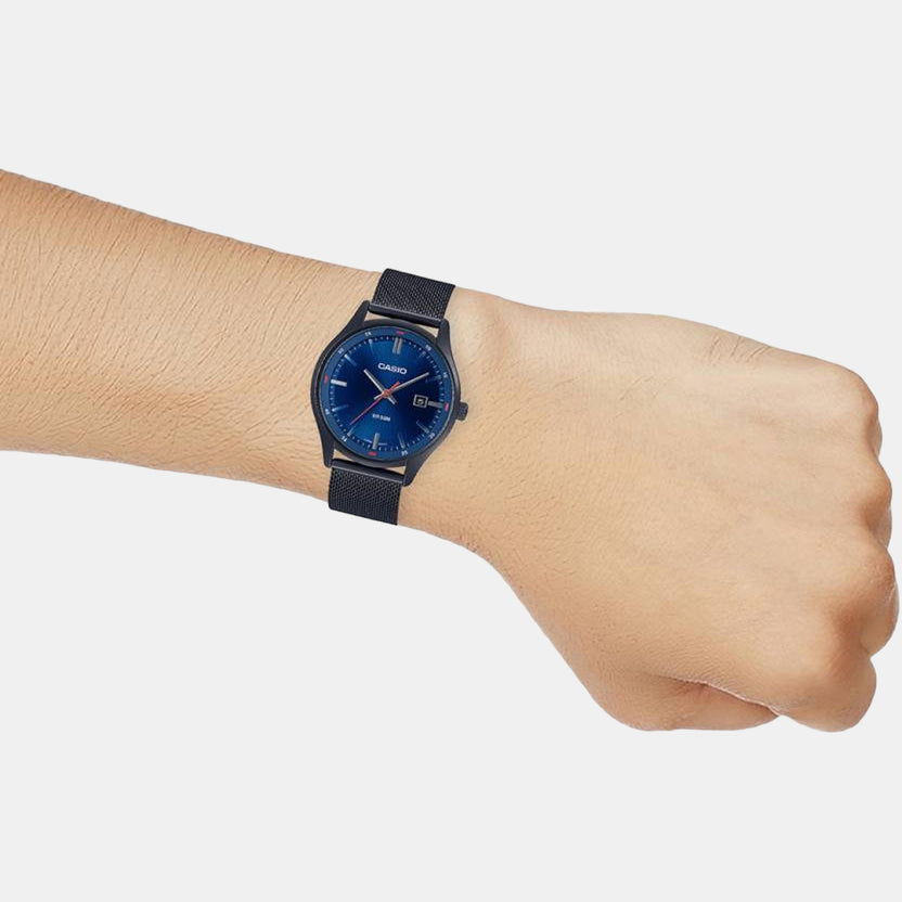 Enticer Men Quartz Blue Dial Analog Mesh Watch A2104