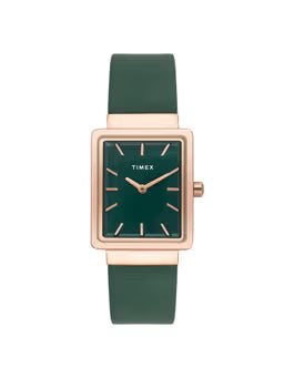 Timex Trendline Rectangle 25.5mm Green Dial Analog Women Watch - TWEL20702