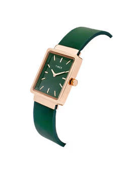 Timex Trendline Rectangle 25.5mm Green Dial Analog Women Watch - TWEL20702