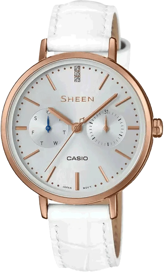 Casio Sheen SHE-3054PGL-7AUDR (SX197) Leather Strap Women's Watch
