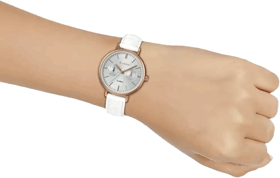 Casio Sheen SHE-3054PGL-7AUDR (SX197) Leather Strap Women's Watch