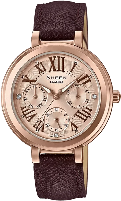 Casio Sheen SHE-3034GL-7A2UDF (SX215) Leather Strap Women's Watch