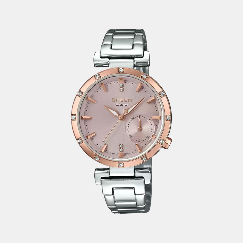 Sheen Women Quartz Pink Dial Chronograph Stainless Steel Watch SX225