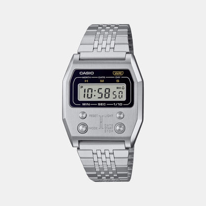 Vintage Unisex Quartz Silver Dial Digital Stainless Steel Watch D326