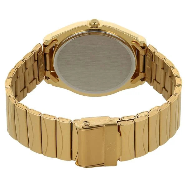 Titan Quartz Analog with Day and Date Champagne Dial Golden Stainless Steel Strap Watch For Men nu1578ym05