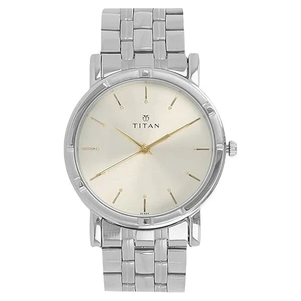 Titan Karishma Quartz Analog Silver Dial Silver Stainless Steel Strap Watch For Men nn1639sm01