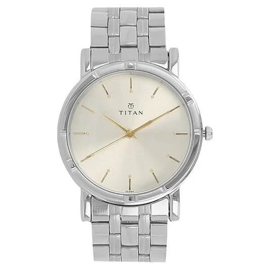 Titan Karishma Quartz Analog Silver Dial Silver Stainless Steel Strap Watch For Men nn1639sm01