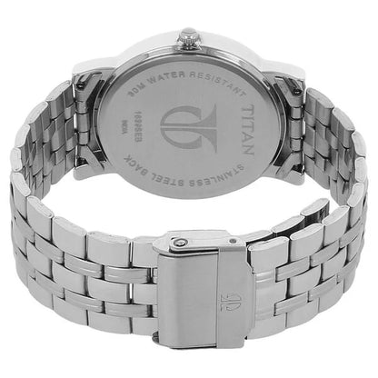 Titan Karishma Quartz Analog Silver Dial Silver Stainless Steel Strap Watch For Men nn1639sm01