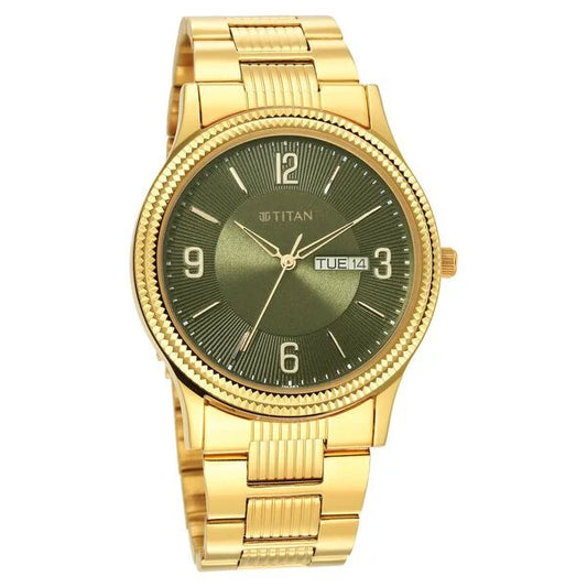 Titan Karishma Green Dial Analog Stainless Steel Strap watch for Men nt1650ym08