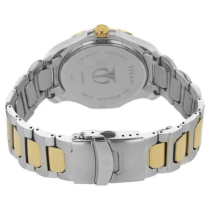 Titan Quartz Multifunction White Dial Stainless Steel Strap Watch for Men