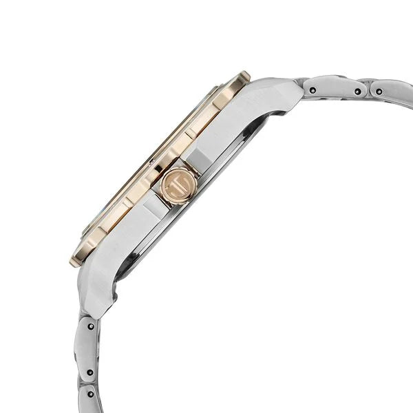 Titan Regalia Opulent Two-Eye Multifunction Brown Panda Dial Rose Gold And Steel Bimetal Strap Watch For Men 1688km10