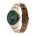 Titan Regalia Opulent Two-Eye Multifunction Green Panda Dial Carnation Leather Strap Watch For Men 1688km11 Men's Watch