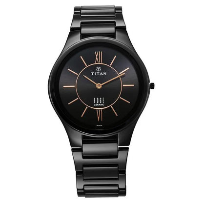 Titan Edge Ceramic Quartz in Rich Black Dial Watch for Men NU1696NC01