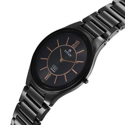 Titan Edge Ceramic Quartz in Rich Black Dial Watch for Men NU1696NC01