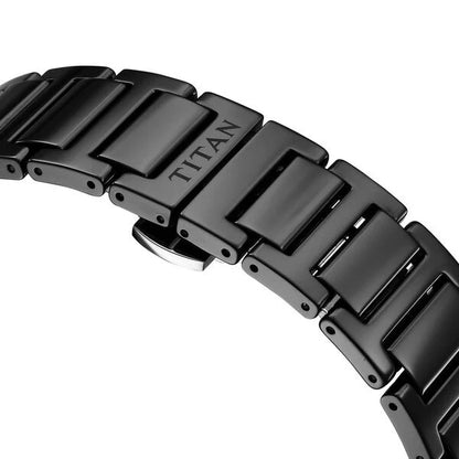 Titan Edge Ceramic Quartz in Rich Black Dial Watch for Men NU1696NC01