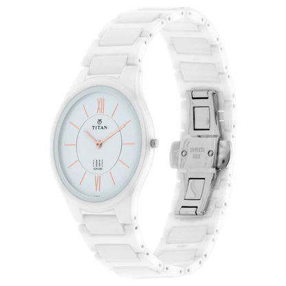 Titan Edge Ceramic Quartz in Arctic White Dial Watch for Men nt1696qc04