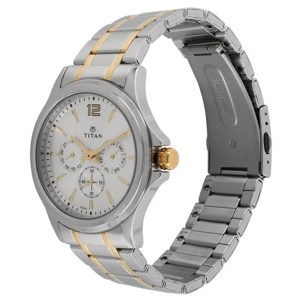 Titan Workwear Silver Dial Quartz Multifunction Stainless Steel Strap watch for Men nu1698bm01