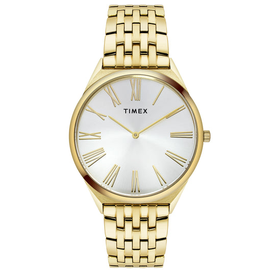 Timex Silver Round Quartz Men Watch -TWEG27902