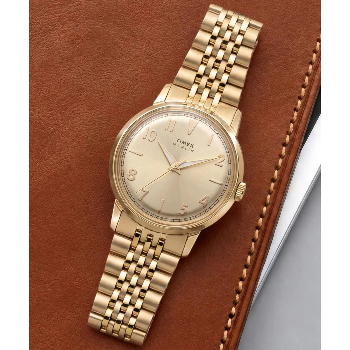 Timex Marlin Round 34mm Champagne Dial Analog Unisex Watch - TW6A04000UJ