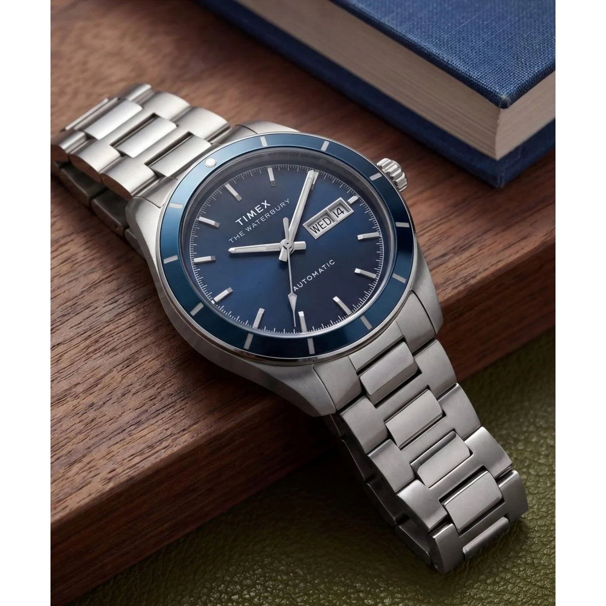 Timex Waterbury Round 39mm Blue Dial Mechanical Automatic Men Watch - TW2Y94100UJ