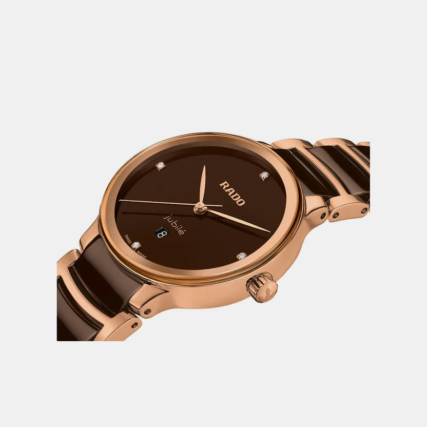 Rado Centrix Women Quartz Brown Dial Chronograph Ceramic Watch R30024712