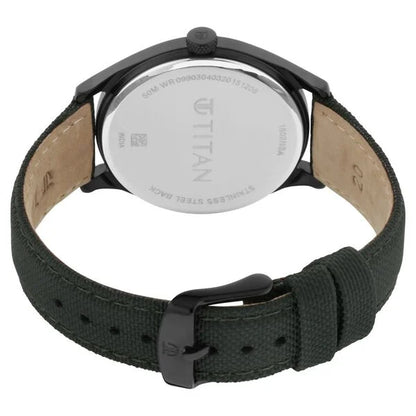 Titan Workwear Green Dial Analog Leather Strap Watch for Men nt1802nl02
